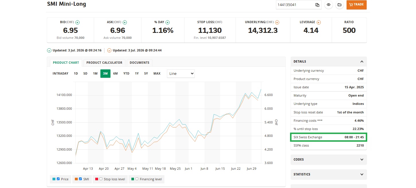 Screenshot product details page
