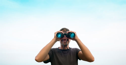 Man with binocular